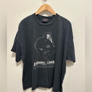 Vintage Zion Rootswear Y2K Johnny Cash Man In Black T-Shirt 1X 100% Cotton